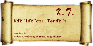 Kálóczy Teréz névjegykártya