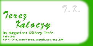 terez kaloczy business card