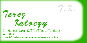 terez kaloczy business card